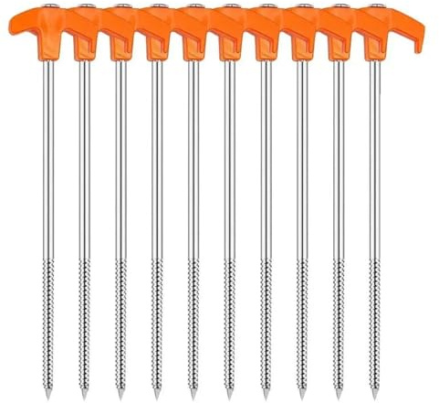 Heringe Zelt Zeltpfähle, robust, 10 Stück, Bodennagelstifte, Metall-Hofpfähle, Nagelspikes for Familien, Camping, Terrassenüberdachungen(7300mm)