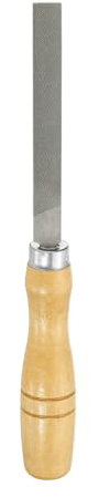 HARFINGTON Flat Medium Cut File 4 Double Cut Teeth High Carbon Steel Hand Rasp File with Wood Handle for Metal Wood Deburring Removing