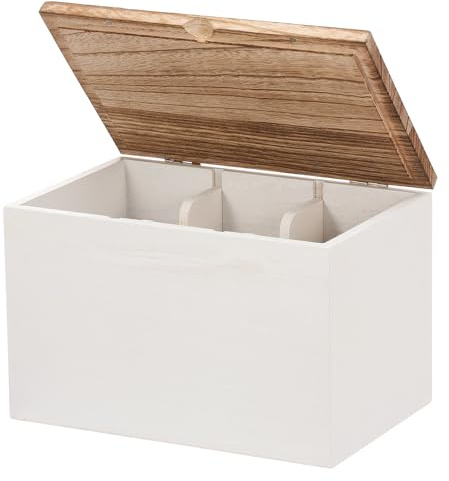 YUNYOUC Tampon Holder for Bathroom, Versatile Tampon Storage Pad Organizer, Wood Period Box, Pad Storage Container with Lid, Feminine Products Caddy, Period Organizer for Women(White)