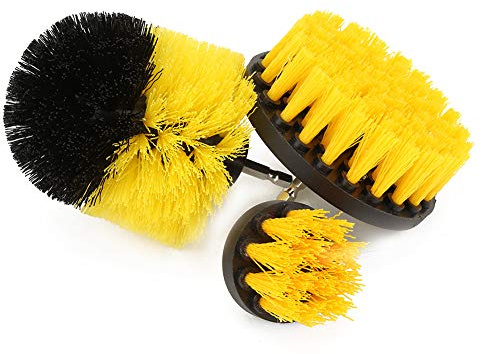 Brosse de Forage, épurateur électrique, Nettoyeur de coulis de carrelage, Paquet de 3 Embouts d'épurateur à Poils en Nylon pour Salle de Bain, Douche de Sol, Nettoyage des