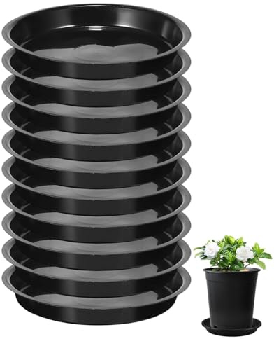 WINXMIN 10Pcs Soucoupes pour Pots de Fleurs, Coupelle Pot de Fleur, Soucoupe Pot Fleur Plastique, Soucoupes pour Plantes, Dessous de Pot de Fleur pour Intérieur Extérieur Jardin(16CM)