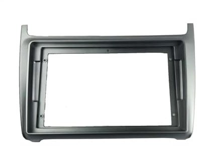 Auto-Radio Blende Einbaublende Für Autoradio 9 Zoll Für VW Für Polo Limousine 2008–2020(Silver Frame)