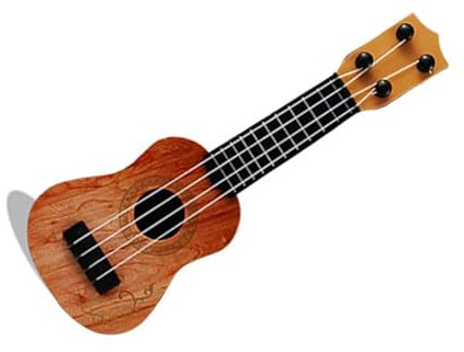 Bnineteenteam Jouet ukulélé, Jouet de Guitare en Plastique pour Enfants avec Son Brillant, Instrument de Musique Amusant et éducatif pour Garçons et Filles (sans Graffiti)