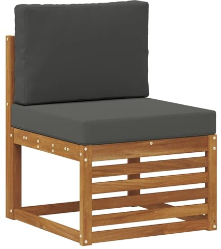 vidaXL Outdoor Mittelsofa Massivholz Akazie Natur, Balkonmöbel, modernes Gartendesign, wetterfest für entspannte Stunden im Freien, modulares Sofa