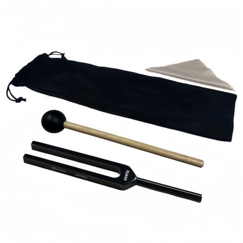 Miwayer Professional 444Hz Tuning Forks Black for Healing, Medical, and Music - Multi-Frequency Tuning Fork Kit for Sound Therapy, Meditation, Chakra Balancing