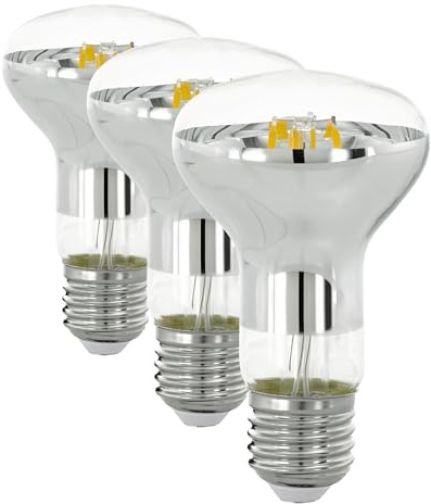 EGLO E27 LED Lampe dimmbar, Reflektor Glühbirne, Leuchtmittel für Spot Beleuchtung, 5,5 Watt (entspricht 40 Watt), 470 Lumen, warmweiß, 2700 K, Reflektorlampe, R63 Glühlampe, Ø 6,3 cm (Packung mit 3)