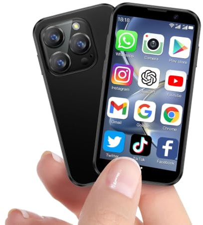 Mini Smartphone,Mini Phone with Google Play,Wifi,Android Smartphone - Black | 3.0 HD Screen World's Smallest Mobile Phones,GPS,Face lD,Lightweight Portable Small Cell Phone With App Download for Kids