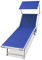 BAKAJI Lettino Prendisole Pieghevole da mare Stabilimento Spiaggia Professionale Struttura in Alluminio 190 x 60 x40/90 cm Sdraio Mare Spiaggia Piscina con tettuccio Parasole (Blu)