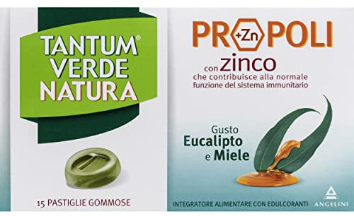 ANGELINI Tantum Verde Natura - 15 Pastiglie Gommose Eucalipto e Miele
