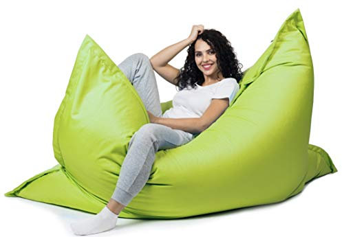 sunnypillow XL Sitzsack, Riesensitzsack Outdoor & Indoor 100 x 150 cm mit 140L Styropor Füllung Sessel für Kinder & Erwachsene Sitzkissen Sofa Beanbag viele Farben und Größen zur Auswahl Grün