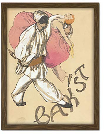 Fine Art Prints Bakst Tanzender Pierrot Clown Bucheinband, Kunstdruck, gerahmt, 45,7 x 61 cm