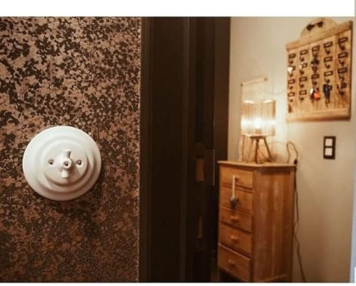 Girard Sudron Interrupteur rotatif complet à encastrer en porcelaine Blanche