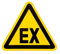 MBS-SIGNS® Aufkleber Warnschild Warnung vor explosionsfähiger Atmosphäre EX D-W 021 ISO 7010 | SL 10 cm Schwarz / Gelb, 2 Stück