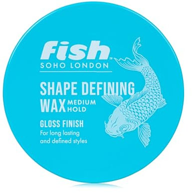FISH Original Fish Shape Defining Hair Wax, Mens Hair Styling Product Suitable for Short & Medium Length Hair. Stylist & Barber Used, Medium hold, Gloss Finish, 100 ml