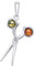 ANDANTE Premium Collection - Echter OSTSEE Bernstein Kettenanhänger in 925 Sterling Silber Schere ** Friseurschere ** Zertifiziert - Gold des MEERES - Farbe Cognac