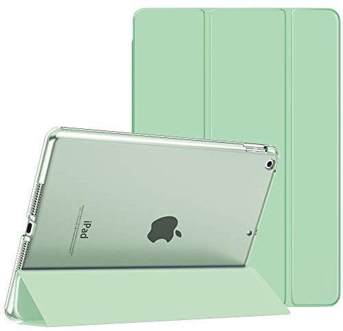 MoKo Case Fit New iPad 9th Generation 2021/8th Generation 2020/7th Gen 2019, iPad 10.2 Case - Slim Smart Shell Stand Cover with Translucent Frosted Back Protector,Green(Auto Wake/Sleep)