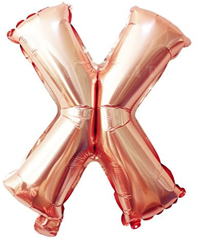 Lepep 40 cm Roségold Luftballons Zahlen von 0 bis 9 Buchstaben von A bis Z Party Deko Ballons für Geburtstag Babydusche Brautparty Hochzeit Abschlussball Folienballons Dekoration (Buchstabe X)