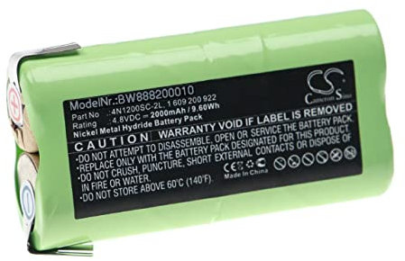 vhbw Batteria compatibile con Bosch AGS 65, P800S attrezzi da lavoro (2000mAh, 4,8V, NiMH)