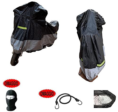 Kompatibel mit Gilera Sticker 50 DT Motorradabdeckung, wasserdicht, flauschig, Größe L für Motorrad, Scooter, Universal, 232 x 100 x 125 cm, Regenschutz, ausgezeichnete Qualität