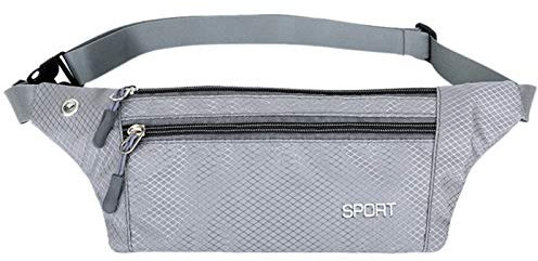 SANWOOD Niedliche Mini-Karten-Tasche für Damen, Geschenk, Unisex, für Laufen, Sport, Handy, Hüfttasche, Bauchtasche, Aufbewahrungstasche – Grau