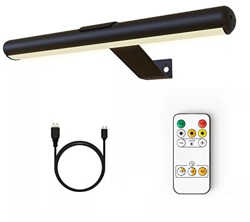 Arixinks Drahtlose Bilderlampe mit Fernbedienung 32cm Wiederaufladbare Batterie Malerei Licht mit Vollmetall, Schnurlos LED Akzent Art Display Licht mit Dimmer Timer für Artwork Dartscheibe