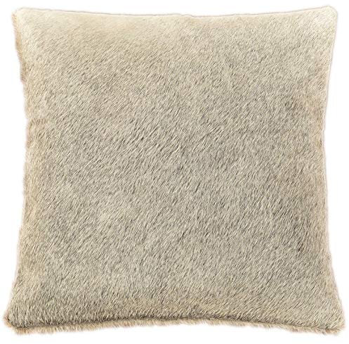KUHFELL Kissen HÜLLE Kissenbezug BEIDE Seiten AUS ECHTEM KUHFELL (50 x 50 cm, Grau Natur)