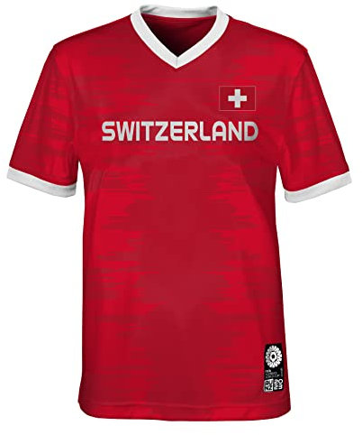 FIFA T-Shirt Unisexe Officiel 2023 de la Coupe du Monde de Football féminin de l'équipe de la Suisse (1 pièce)
