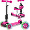 Ricokids 3-in-1-Laufroller für Kinder – Roller DREI Rollen - Kinderroller 3 Räder – Kinderroller ab 3 Jahre – Kleinkindroller – 27,5 x 55,5 x 78,5 cm - Farbe: Rosa