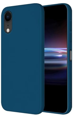 HONLEN Coque pour iPhone XR Protection Étui, (6.1 inches) Liquide TPU Silicone Case Anti Rayures Ultra Mince Souple Cover en Silicone Bleu Saphir