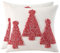 2er Set Weihnachten Kissenbezug Rot Tanne Tufteter Weihnachtsbaum 45x45cm Kissenbezüge Feines Leinen Kissenhülle Dekokissen für Sofa Wohnzimmer Schlafzimmer Couch Heimdekoration