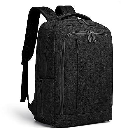 Kono Mochila Hombre Portátil 15,6 Pulgadas con Puerto USB, Mochila Impermeable Antirrobo para Trabajo Universidad Viaje Diario, Mochila Ordenador Grande con Múltiples Compartimentos (Negro, L)