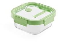 Lékué Glasbehälter, 100% luftdicht. 800 ml. Quadrat, grün
