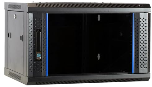 19 Zoll Set: 6HE Netzwerkschrank zur Wandmontage – Fachboden – Steckdosenleiste 8-Fach