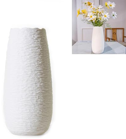 Vaso Bianco Vaso Ceramica Grande Vasi Decorativi Interno Moderni Ornamenti Decorazione per La Casa, per Arricchire La Vita (Bianco)