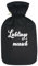 Personalisierte Öko Wärmflasche mit Fleece Bezug 1.8 Liter (Schwarz)