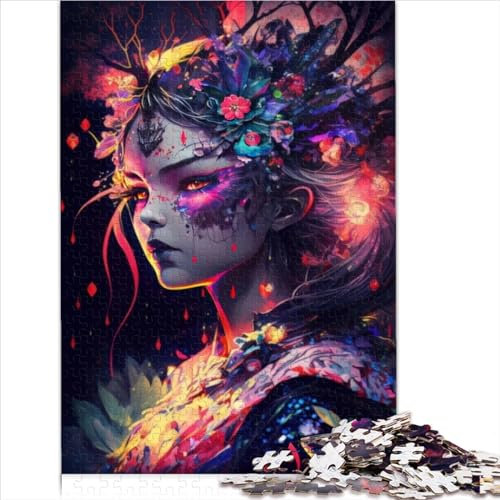 Puzzles für Erwachsene, Manga-Mädchen, 1000-teiliges Puzzle, Holzpuzzle für Erwachsene, Kinder, Familienunterhaltung, Spielzeuggröße (50x75 cm)