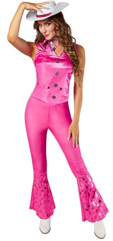 Rubie's 1001080S000 Costume de cowgirl Barbie pour adulte Rose Taille 38-40