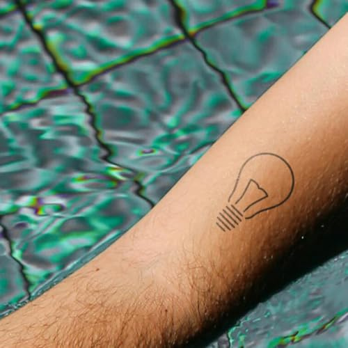 Inkster® Glühbirne Tattoo | Temporäres Tattoo mit EU-Kosmetikzertifizierung | wasserfest + vegan | revolutionäres 2-Wochen-Tattoo | Fake Tattoos und Klebetattoos für Erwachsene