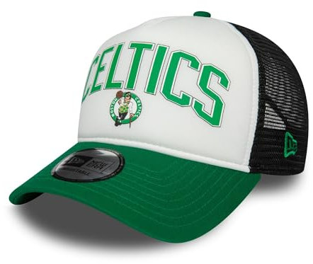 New Era Boston Celtics Berretto da Baseball Cappellino da Camionista Cappello Regolabile Visiera Curva Maglia Pallacanestro Verde Bianco Nero