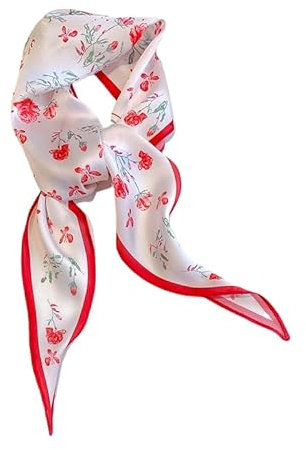 GIMIRO Sciarpa in raso, 120 cm x 36 cm, con rombo colorato, per cappelli, blazer, camicette, abiti, gonne, cinture, cravatte, rosa rossa, 120cm x 36cm