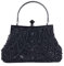 Rockreyoa Sac à main vintage pour femme - Élégant sac de soirée avec perles et paillettes - Accessoire de mariée - Pour mariage, bal de fin d'année, cocktail, fête, soirée, théâtre, Noir
