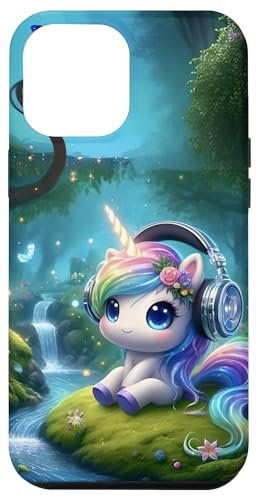 Carcasa para iPhone 15 Pro Max Kawaii Unicorn Headphones: The Unicorn's Playlist