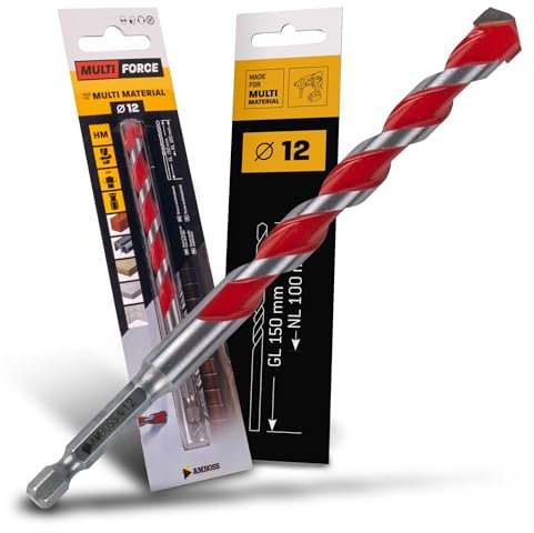 Ø 12,0 mm HM Foret multifonction – Bois, tôle, plaque de plâtre, profilé métallique, carrelage, maçonnerie, etc. - Outils AMBOSS Multi Force Foret multifonction 6 pans pour perceuse/visseuse sans fil