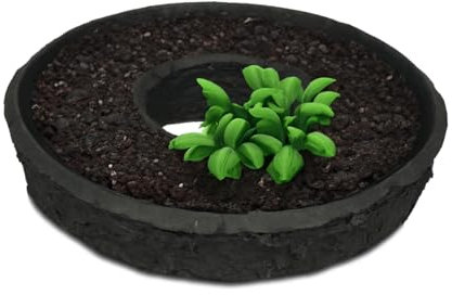 Pot de fleurs rond rotatif de 28 cm – Pot de fleurs durable en papier mâché dissous noir – Bol de fleurs biodégradable pour tombe de Friedwald