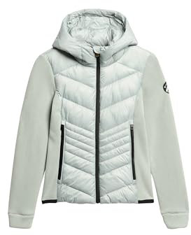 Superdry Damen Storm Fleecejacke mit Kapuze Puritanisches Grau 40