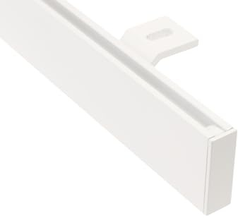 Gardinenstange Gardinenschiene Unischiene eckig zur Deckenmontage, Farbe weiß, Länge 240 cm (2 x 120 cm)