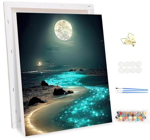 MEIYUDA Pintar por Numeros Adultos con Marco Lugares de Interés, Cuadros por Numeros Pigmento Acrílico, DIY Pintura por Numeros Kit Manualidades, Decoración para el Hogar Regalo de pared 30x40cm