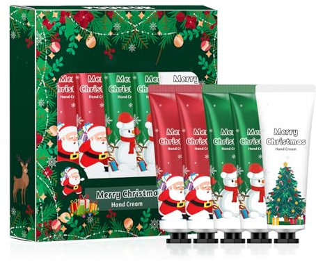 Miioto Mini Handcreme Weihnachten, Handcreme Geschenkset, handcreme Frauen, Handpflege Feuchtigkeitsspendend, Weihnachtsset für Männer, Kunden, Kollegen, Mitarbeiter -5 * 30ml