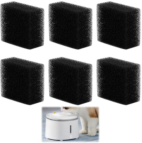 6pcs Filterschwamm Aquarium, Bio Filterschwämme, Ersetzt Aktivkohle Filter Für Katze Wasser, Wasserpumpenfilter Filterschwamm, Wasserpumpenfilter für Trinkbrunnen für Katzen und Hunde