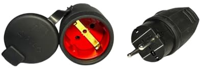 N&L Gummikupplung & -stecker im Set, schwarz, IP44